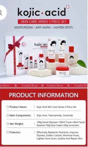 GuanJing Beauty Kojic Acid Skin Care Series 5 Piece Set GuanJing